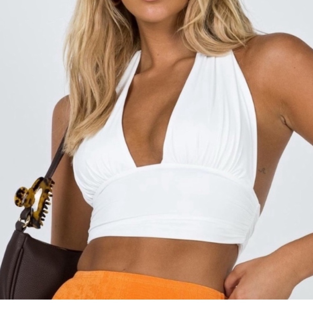 Princess Polly White Halter Party Top